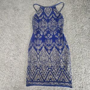 Jump Apparel Vtg Dress Size XS Party Cocktail Gold Glitter Mini Hollywood Formal